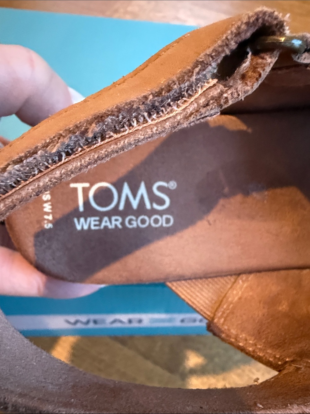 TOMS Tan Leather Crisscross Platform Sandals - Picture 10 of 11
